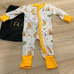 Disney Winnie the Pooh Footie Bamboo Zippy PJ 3-6M